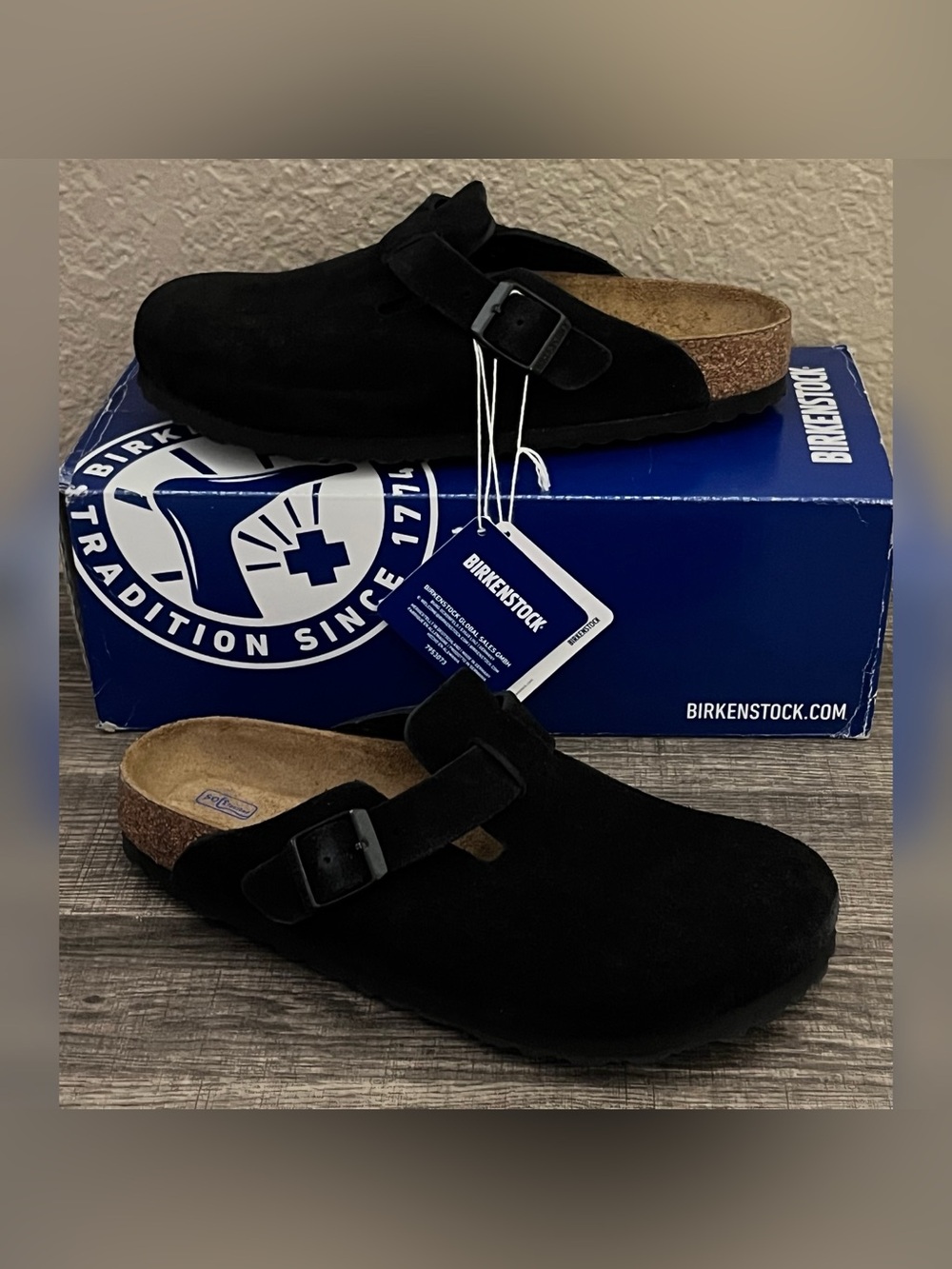Birkenstock Women's Boston Soft Footbed Suede Leather Shoes Size- 7-7.5
